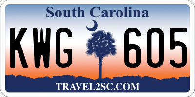 SC license plate KWG605