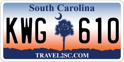 SC license plate KWG610