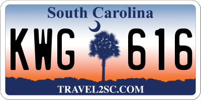 SC license plate KWG616