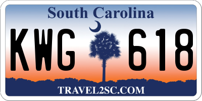 SC license plate KWG618