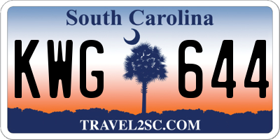 SC license plate KWG644