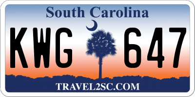 SC license plate KWG647