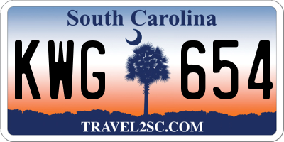 SC license plate KWG654