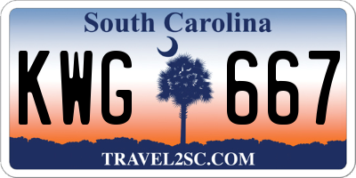 SC license plate KWG667