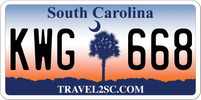 SC license plate KWG668