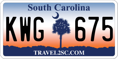 SC license plate KWG675
