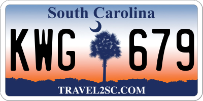 SC license plate KWG679