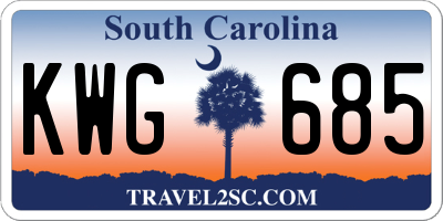 SC license plate KWG685