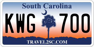 SC license plate KWG700