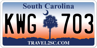 SC license plate KWG703