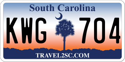 SC license plate KWG704