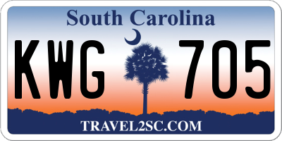 SC license plate KWG705