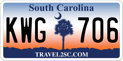 SC license plate KWG706