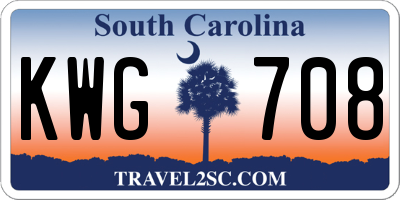 SC license plate KWG708