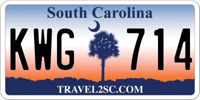 SC license plate KWG714