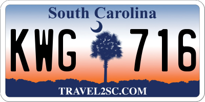 SC license plate KWG716