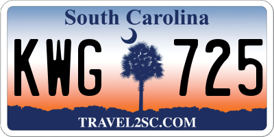 SC license plate KWG725