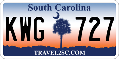 SC license plate KWG727