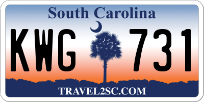 SC license plate KWG731