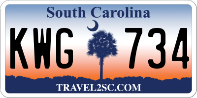 SC license plate KWG734