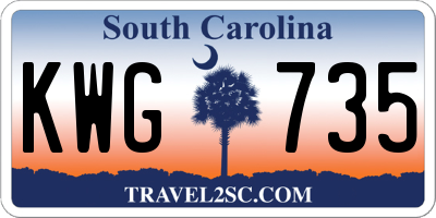 SC license plate KWG735