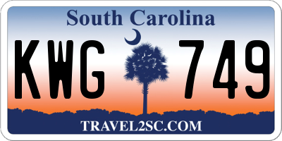 SC license plate KWG749