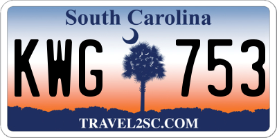 SC license plate KWG753