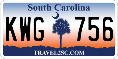 SC license plate KWG756
