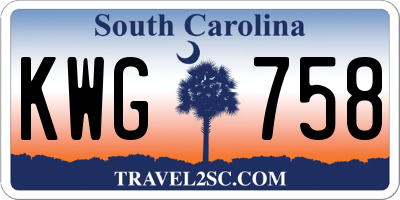 SC license plate KWG758