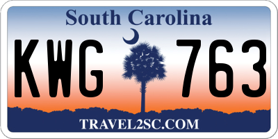 SC license plate KWG763