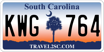 SC license plate KWG764