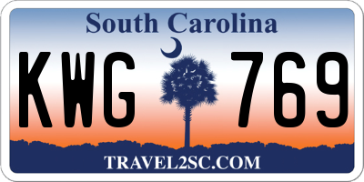 SC license plate KWG769