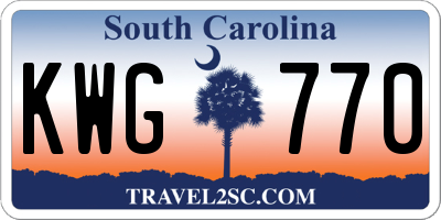SC license plate KWG770
