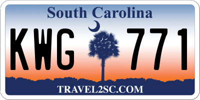 SC license plate KWG771
