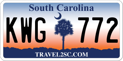 SC license plate KWG772