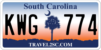 SC license plate KWG774
