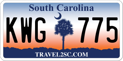 SC license plate KWG775