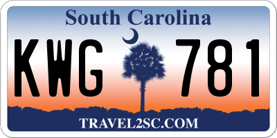SC license plate KWG781