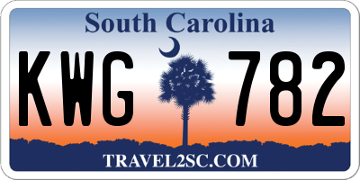 SC license plate KWG782