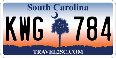 SC license plate KWG784