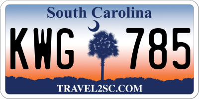 SC license plate KWG785