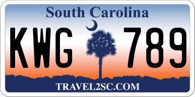 SC license plate KWG789