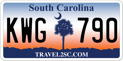 SC license plate KWG790