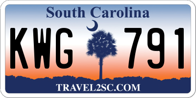 SC license plate KWG791