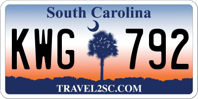 SC license plate KWG792