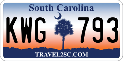 SC license plate KWG793