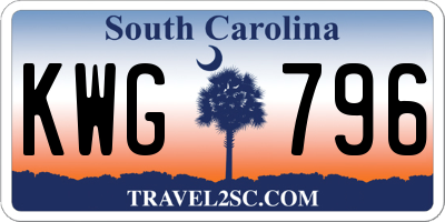 SC license plate KWG796