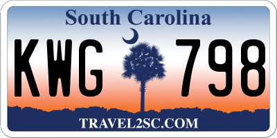 SC license plate KWG798