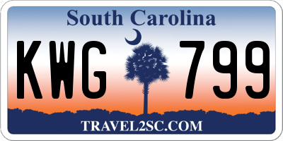 SC license plate KWG799