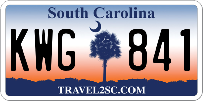 SC license plate KWG841